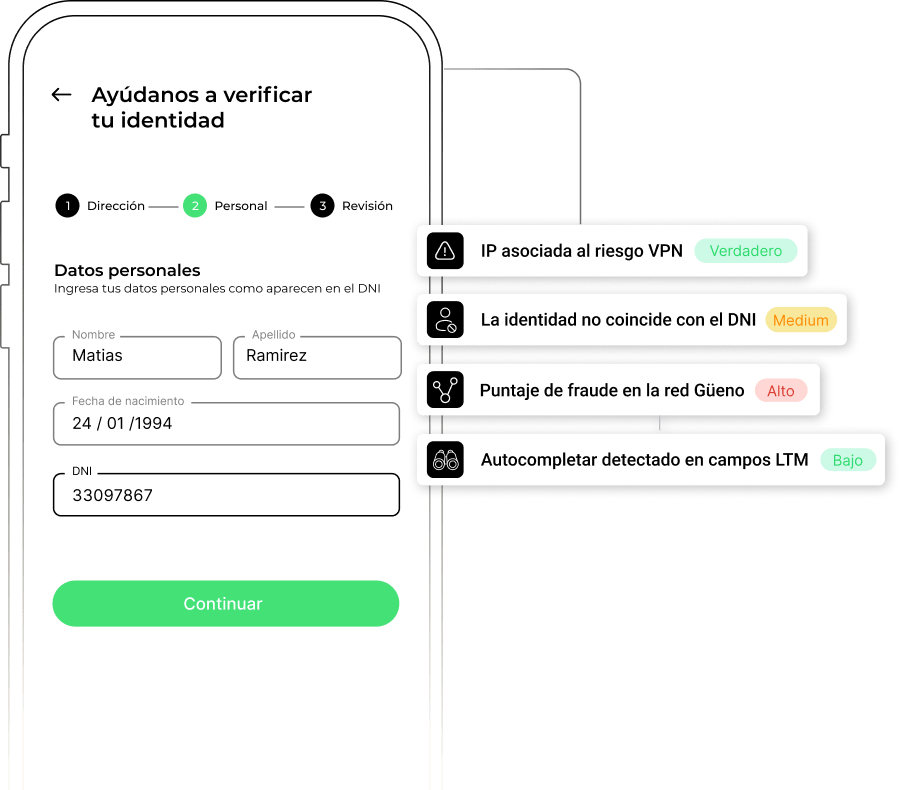 verificação de identidade e detecção de fraude